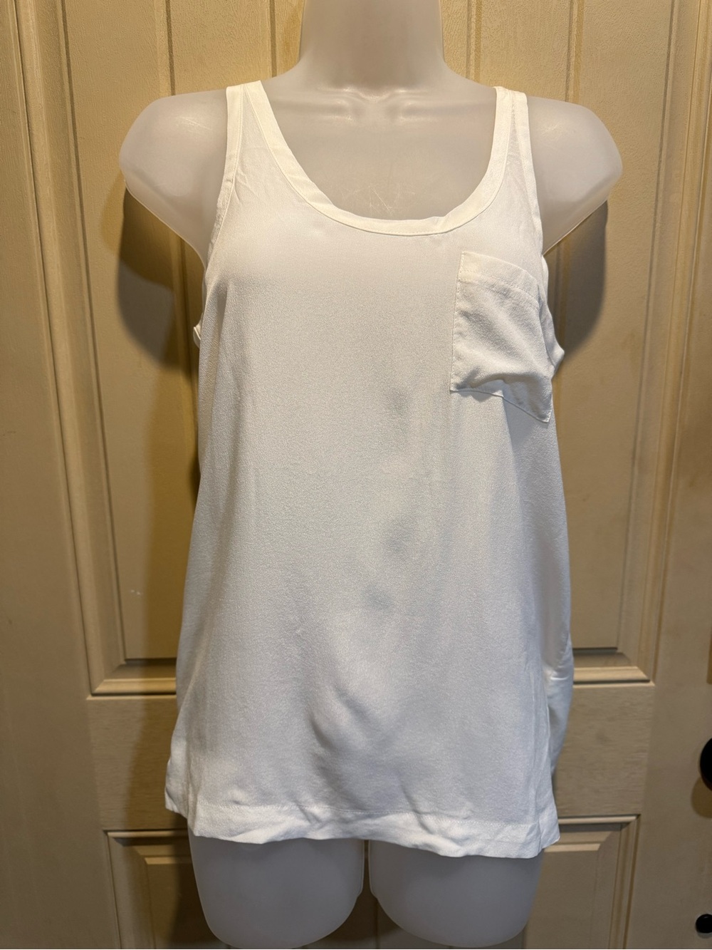 Chaser White Scoop Neck Pocket Tank-#1571